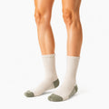 Calze sportive 43-46 in maglia beige e verde oliva a coste
