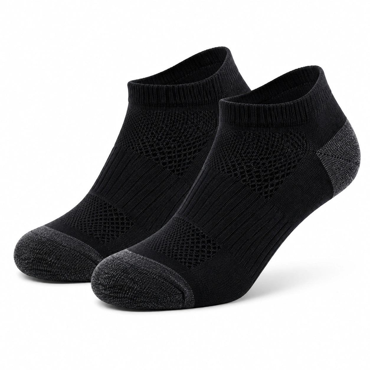 Calze sportive corte 43-46 nere in tessuto elasticizzato traspirante