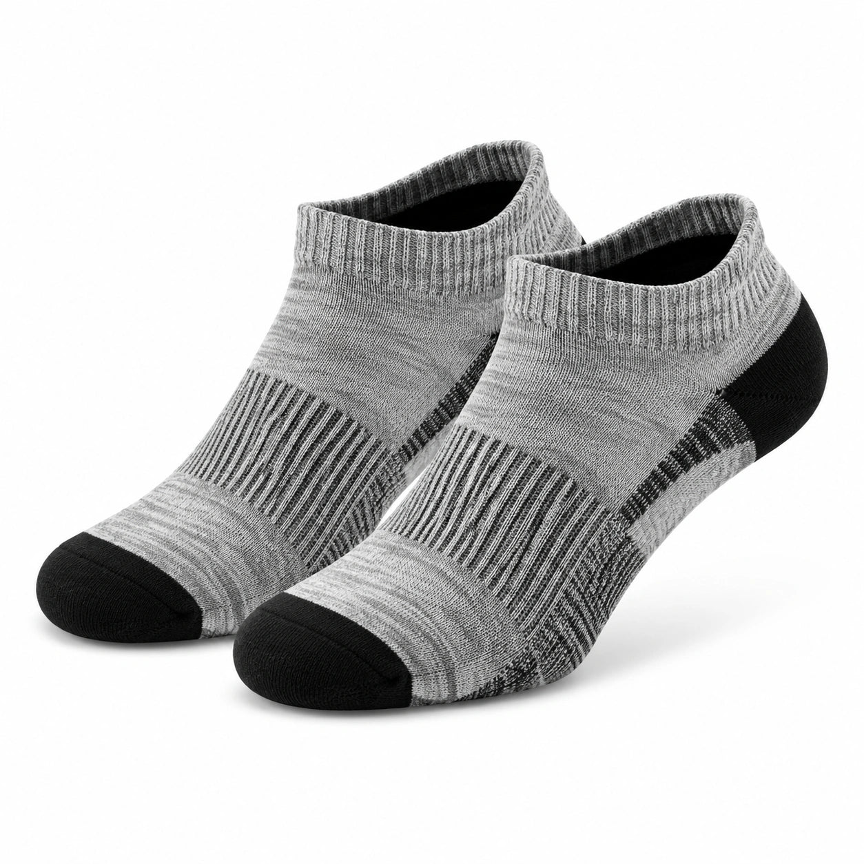 Calzini alla caviglia 39-42 in tessuto a maglia grigio nero - sportivi traspiranti