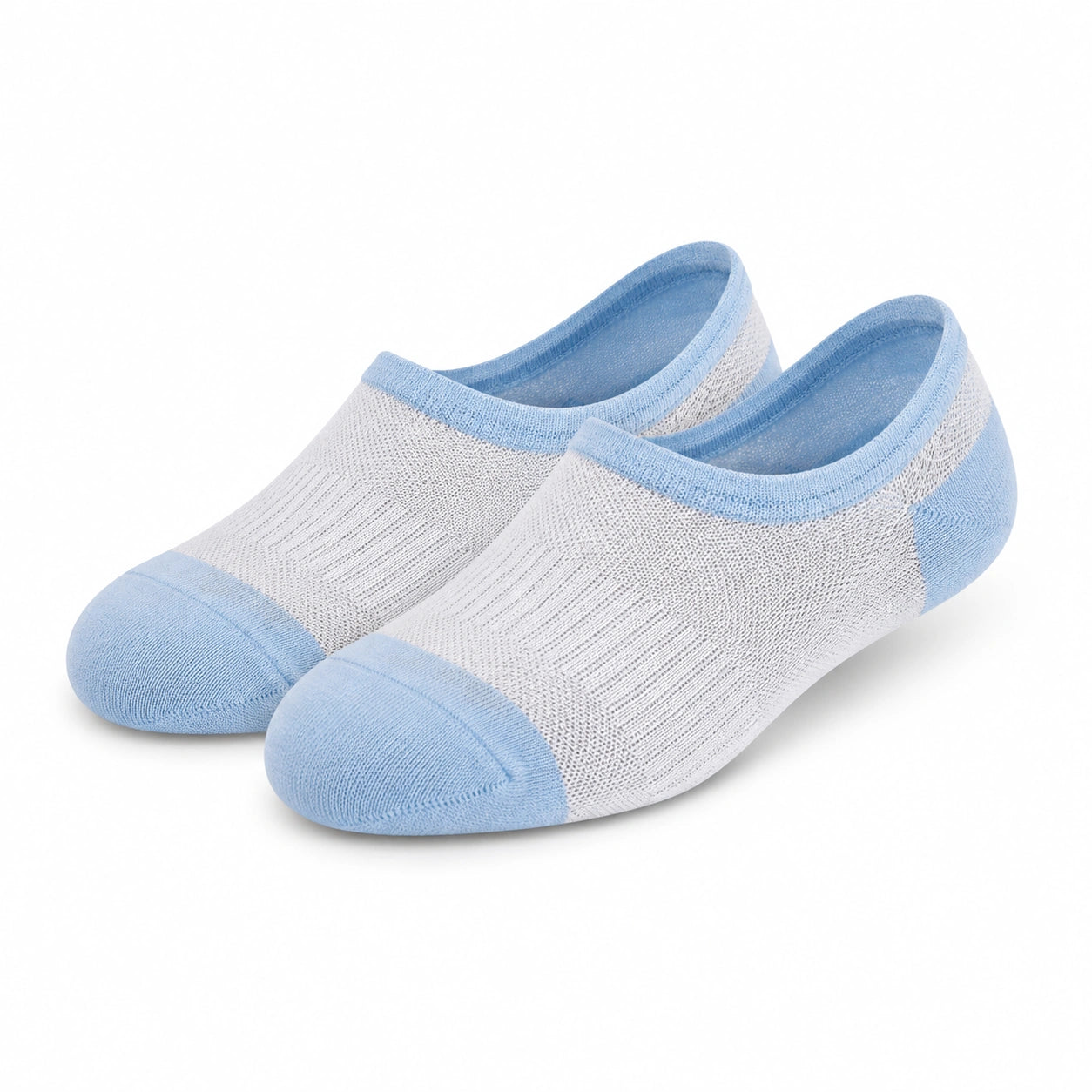 Calzini bassi 35-38 in tessuto bianco e azzurro - traspiranti