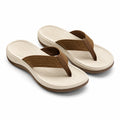 Infradito 40/41 marrone e beige con fascia in tessuto - suola ammortizzata per tempo libero