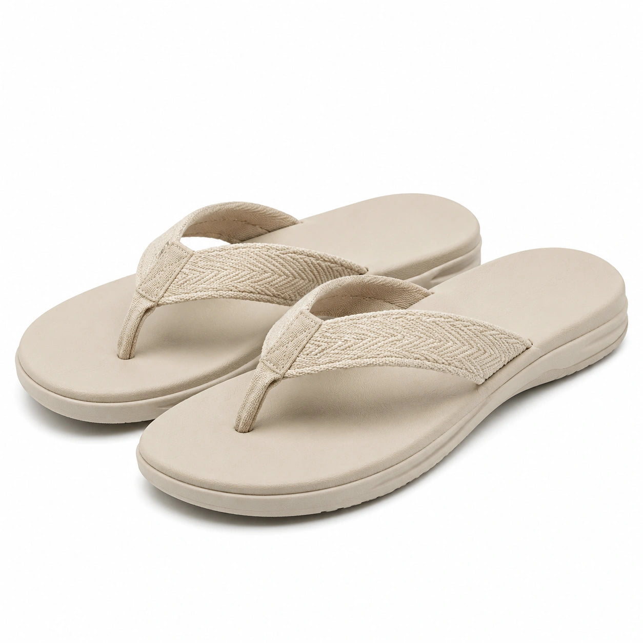 Infradito 40/41 beige con fascia in tessuto e suola ammortizzata