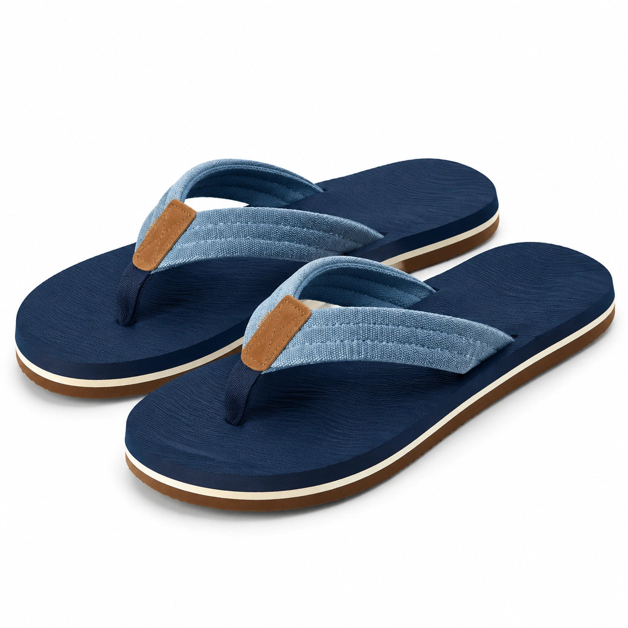 Infradito 38/39 in tessuto blu navy con suola antiscivolo casual