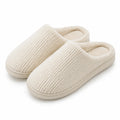 Pantofole 40/41 in tessuto a coste color crema con interno morbido
