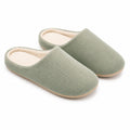 Pantofole da casa 42/43 in velluto a coste verde salvia con interno morbido